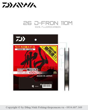 Dây FluoroCarbon Daiwa D-fron 25D 110m - 2026 | Dây FluoroCarbon 100%, Bền Nút, Chịu Mài Mòn Tốt
