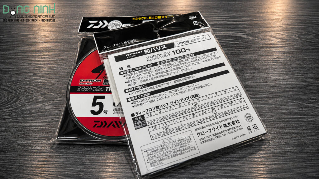 Dây leader fluorocarbon daiwa d-fron 100m câu cá lóc