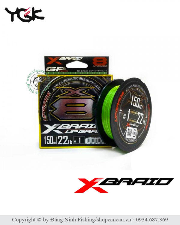Dây PE YGK X-Braid Upgrade Made in Japan chính hãng tại Đăng Ninh Fishing